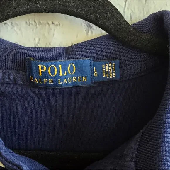 Polo by Ralph Lauren Men's Navy Blue Polo Shirt Large - Picture 4 of 11
